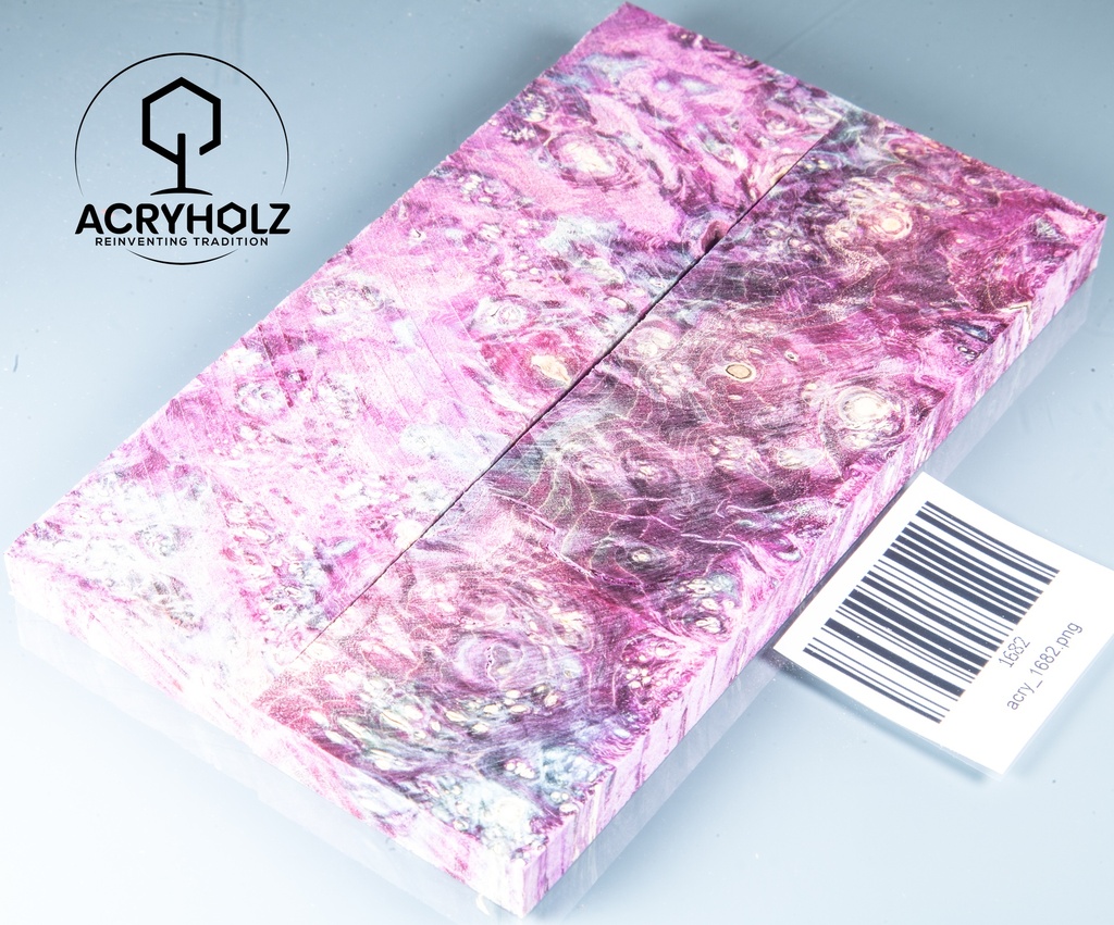 Box Elder Maser stabilisiert | acryholz | 140x40x10 | Griffschalenpaar 1671