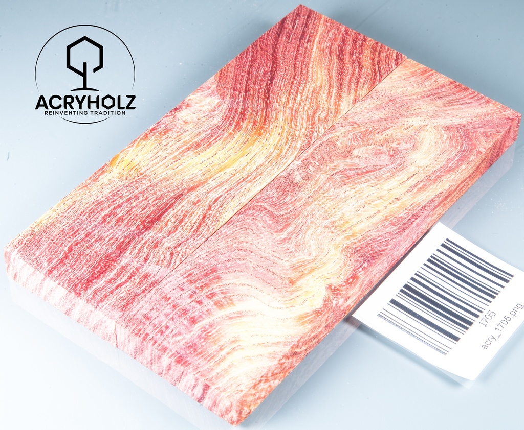 Esche Griffschalen stabilisiert | 130x40x10| acryholz| Messerbau 1703