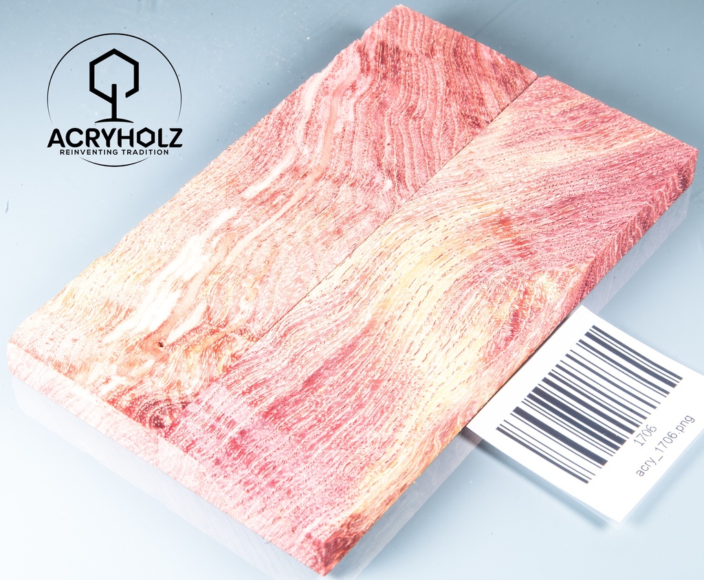 Esche Griffschalen stabilisiert | 130x40x10| acryholz| Messerbau 1703