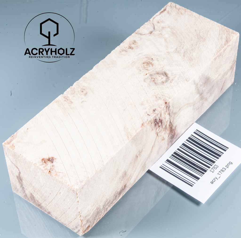 Esche Maser Griffblock stabilisiert | 140x40x30 | plexiholz | 0328
