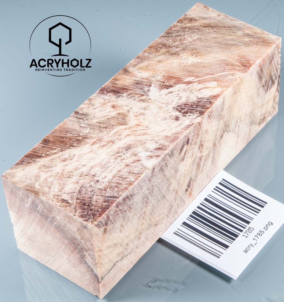 Esche Maser Griffblock stabilisiert | 140x40x30 | plexiholz | 0328