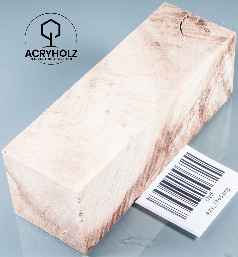 Esche Maser Griffblock stabilisiert | 140x40x30 | plexiholz | 0328