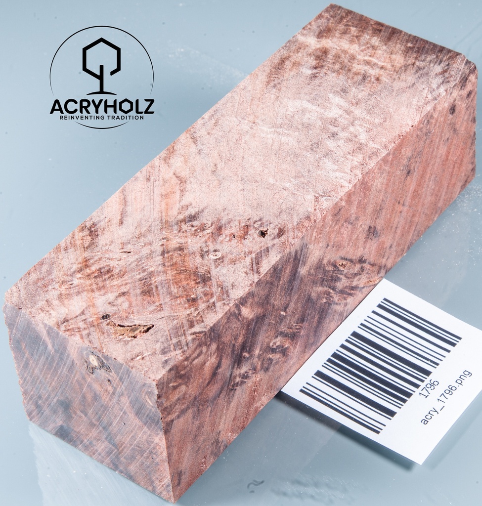 Kastanie Maser stabilisiert | 120x40x40 | plexiholz | Buckeye Griffblock 0753