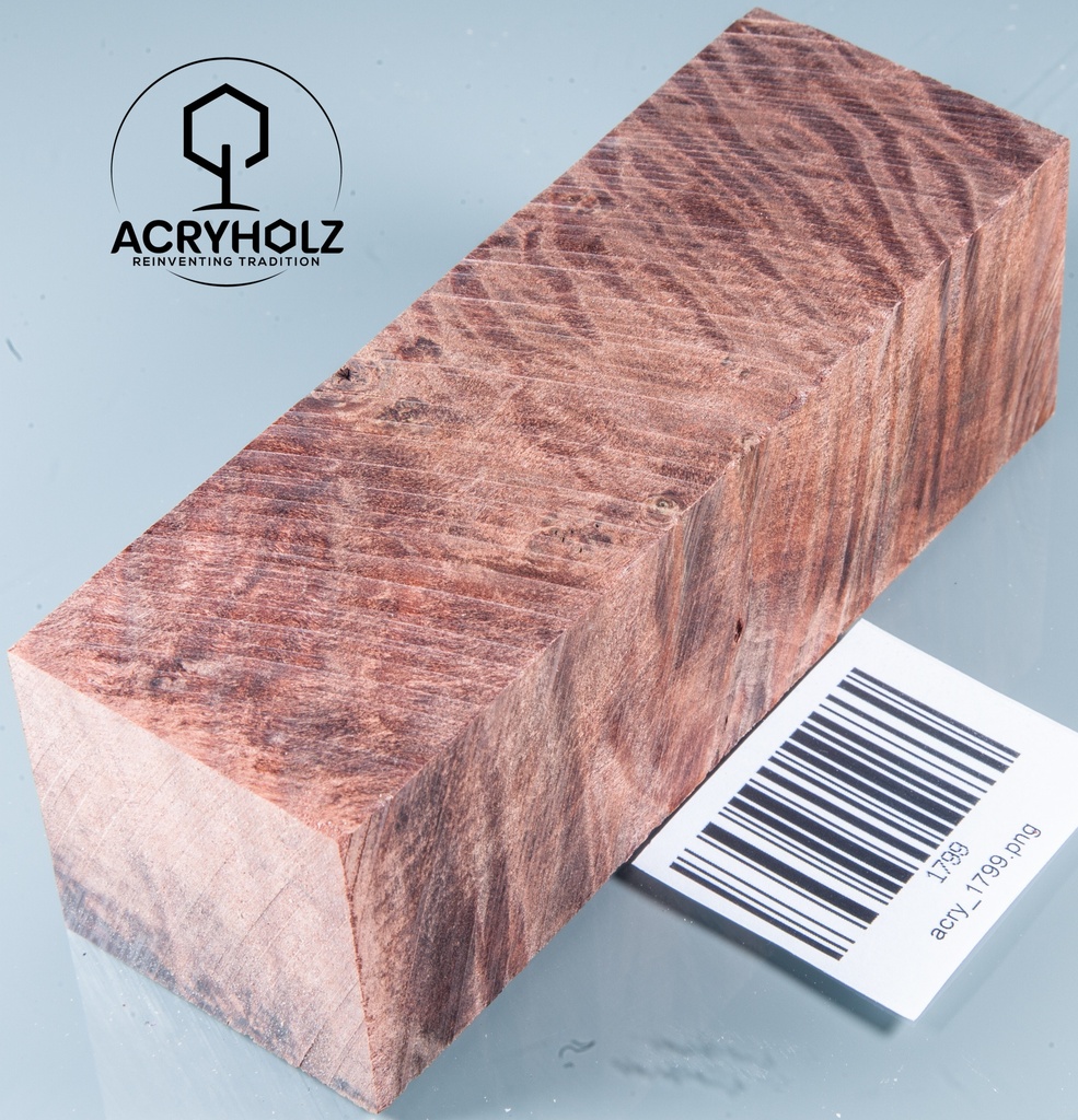 Kastanie Maser stabilisiert | 120x40x40 | plexiholz | Buckeye Griffblock 0753