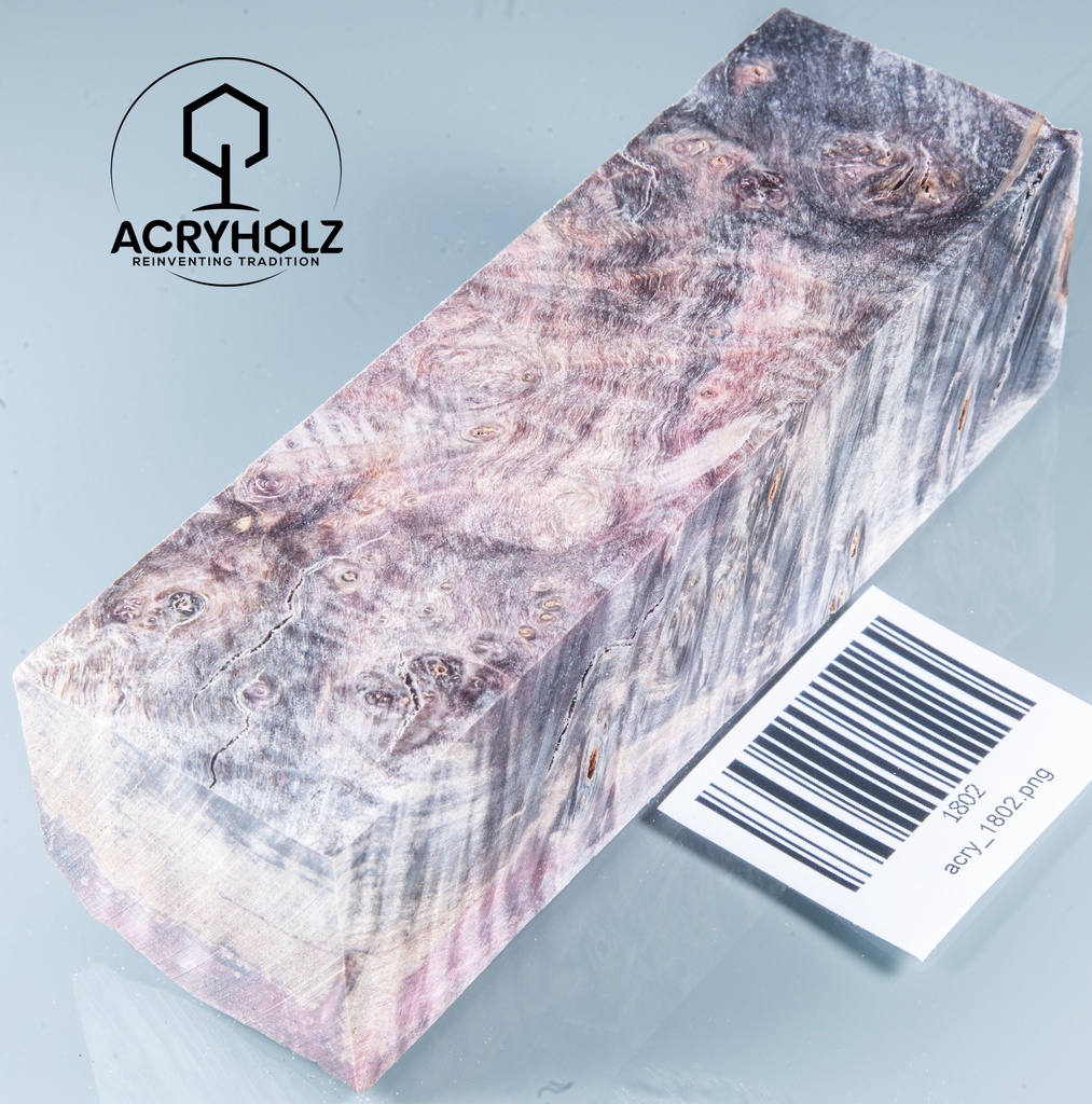Kastanie Maser stabilisiert | 120x40x40 | plexiholz | Buckeye Griffblock 0753