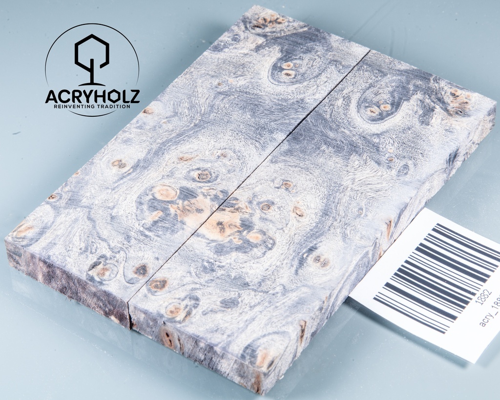 Pappel Griffschalen stabilisiert | 120x40x10| plexiholz | Messer | Griffholz 0356