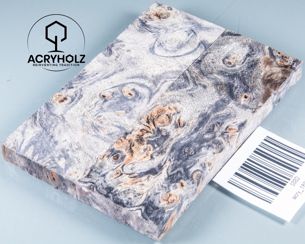 Pappel Griffschalen stabilisiert | 120x45x10| ACRYHOLZ | Messer | Griffholz 1630