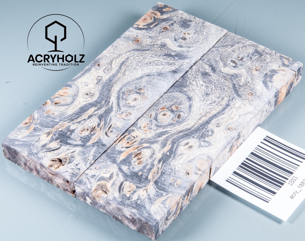 Pappel Griffschalen stabilisiert | 120x40x10| plexiholz | Messer | Griffholz 0356