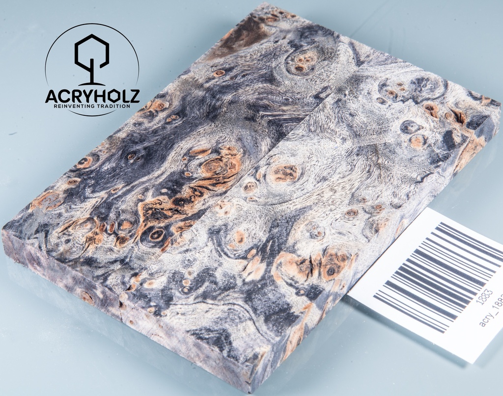 Pappel Griffschalen stabilisiert | 120x45x10| ACRYHOLZ | Messer | Griffholz 1630