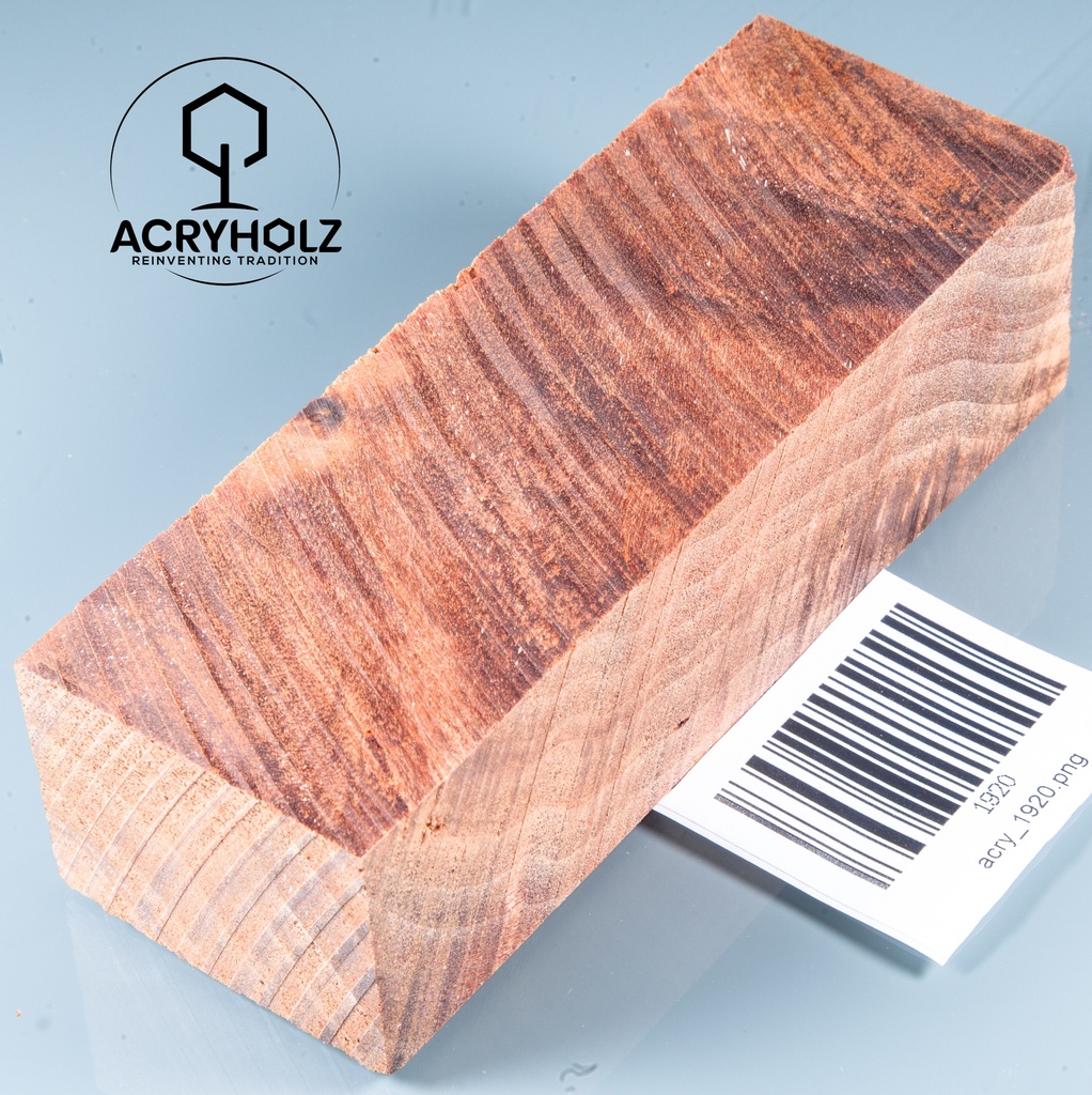 Pappel Maser stabilisiert Griffblock | 145x50x30 | plexiholz | Messergriff 0390