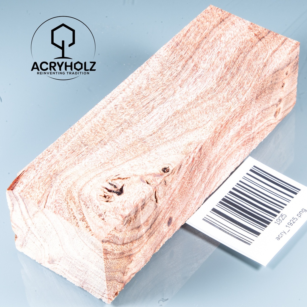 Pappel Maser stabilisiert Griffblock | 145x50x30 | plexiholz | Messergriff 0390