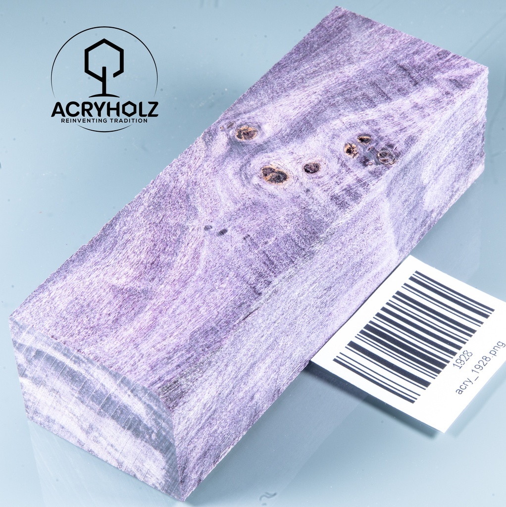 Pappel Maser stabilisiert Griffblock | 145x50x30 | plexiholz | Messergriff 0390