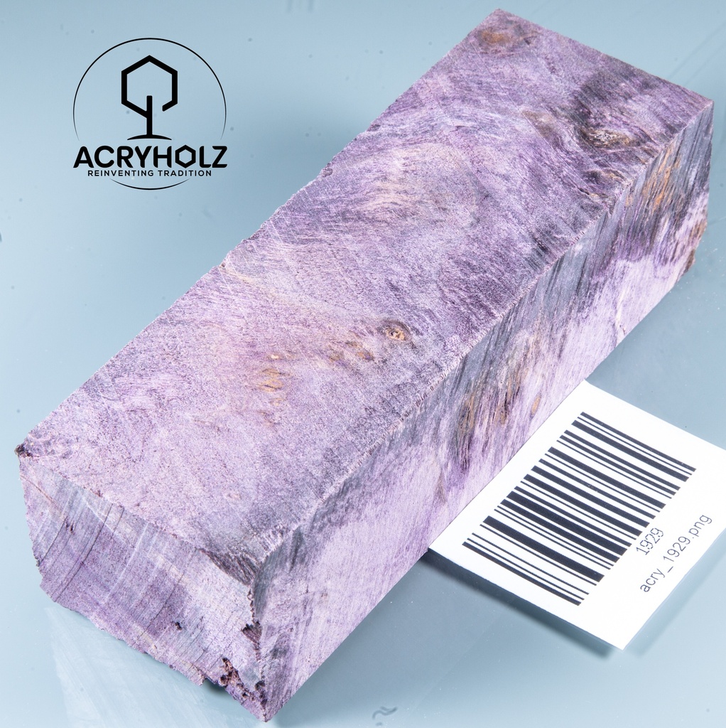 Pappel Maser stabilisiert Griffblock | 145x50x30 | plexiholz | Messergriff 0390