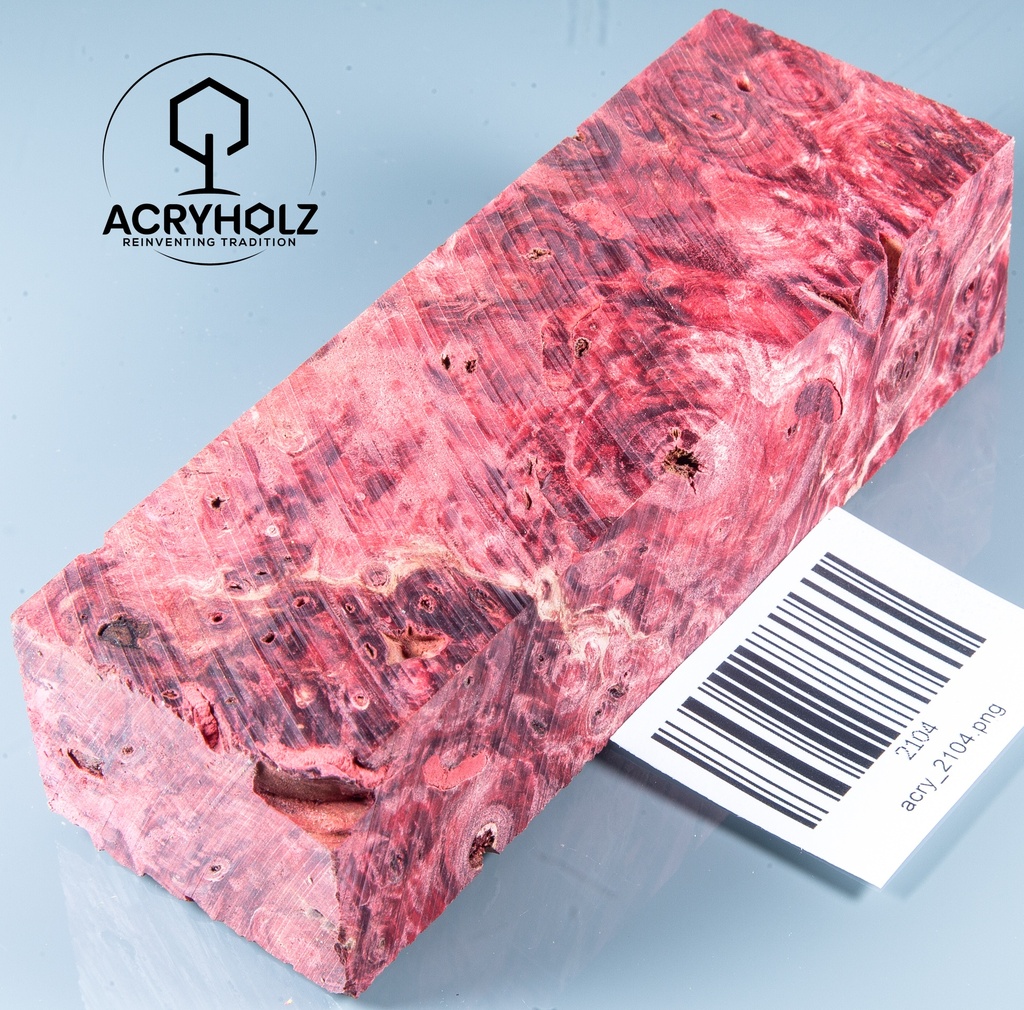 Kastanie Maser stabilisiert | 120x40x40 | plexiholz | Buckeye Griffblock 0753