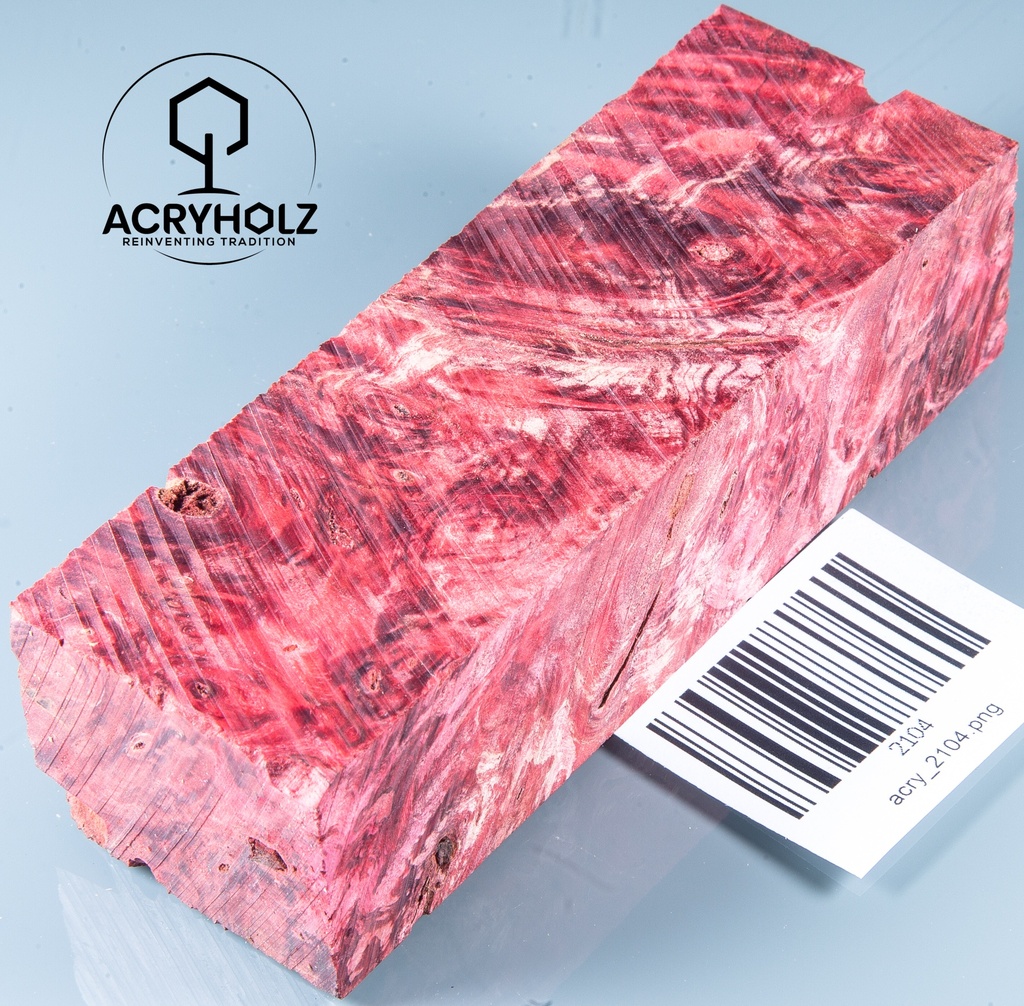 Kastanie Maser stabilisiert | 120x40x40 | plexiholz | Buckeye Griffblock 0753