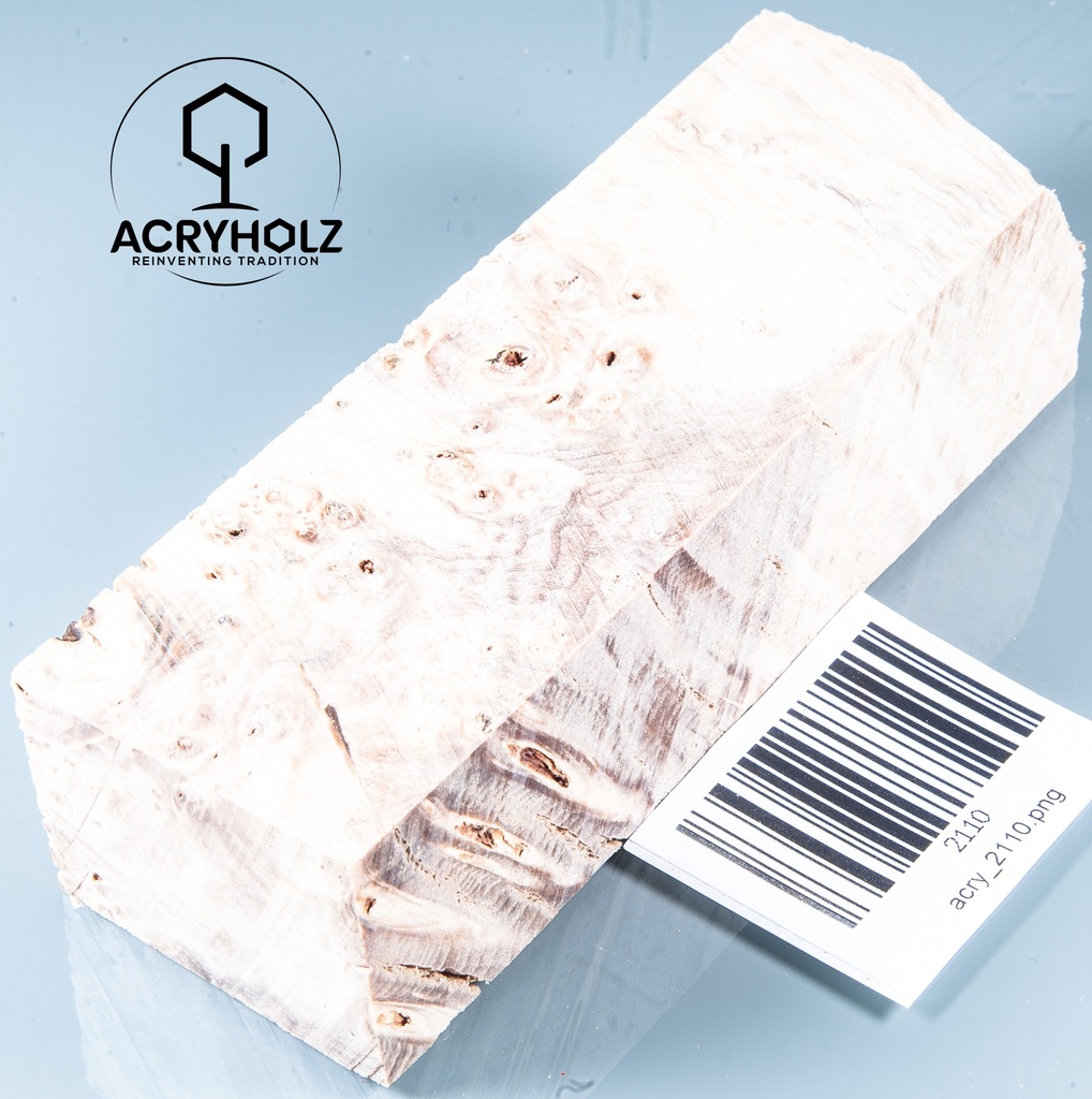 Kastanie Maser stabilisiert | 120x40x40 | plexiholz | Buckeye Griffblock 0753