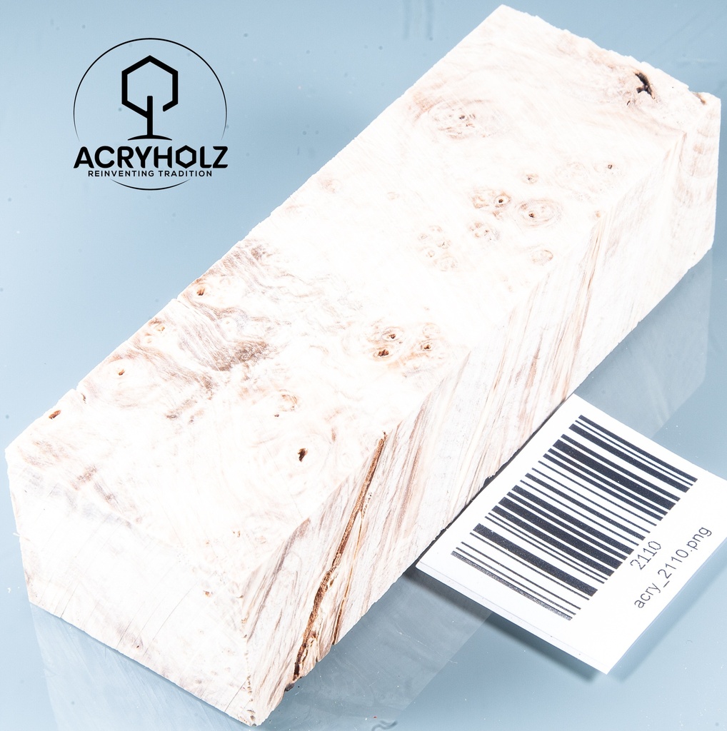 Kastanie Maser stabilisiert | 120x40x40 | plexiholz | Buckeye Griffblock 0753