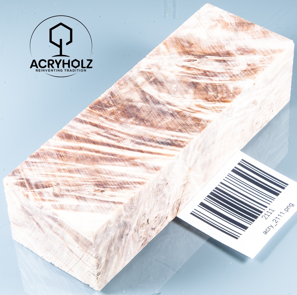 Kastanie Maser stabilisiert | 120x40x40 | plexiholz | Buckeye Griffblock 0753