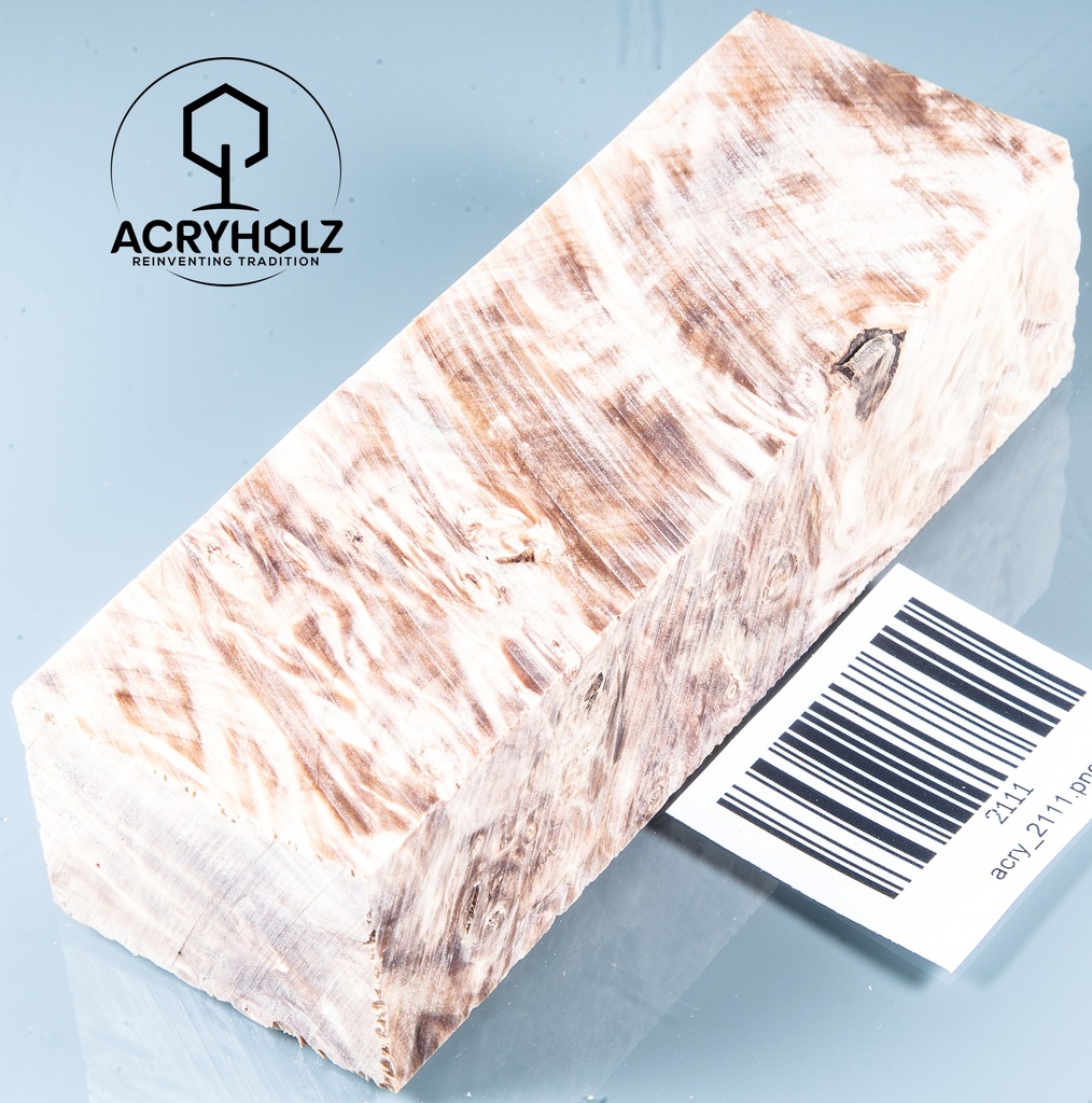 Kastanie Maser stabilisiert | 120x40x40 | plexiholz | Buckeye Griffblock 0753