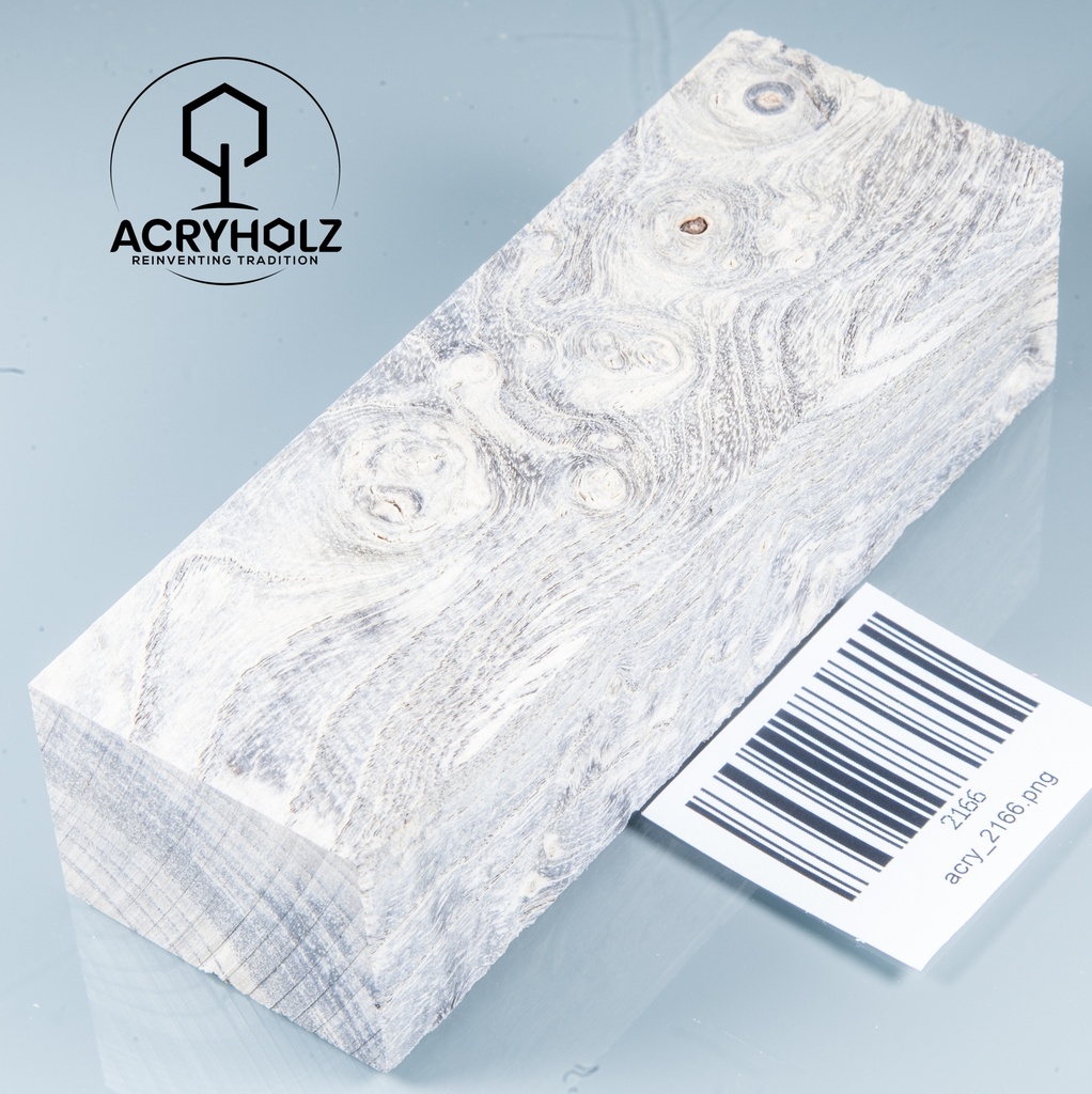 Esche Maser Griffblock stabilisiert | 140x40x30 | plexiholz | 0328