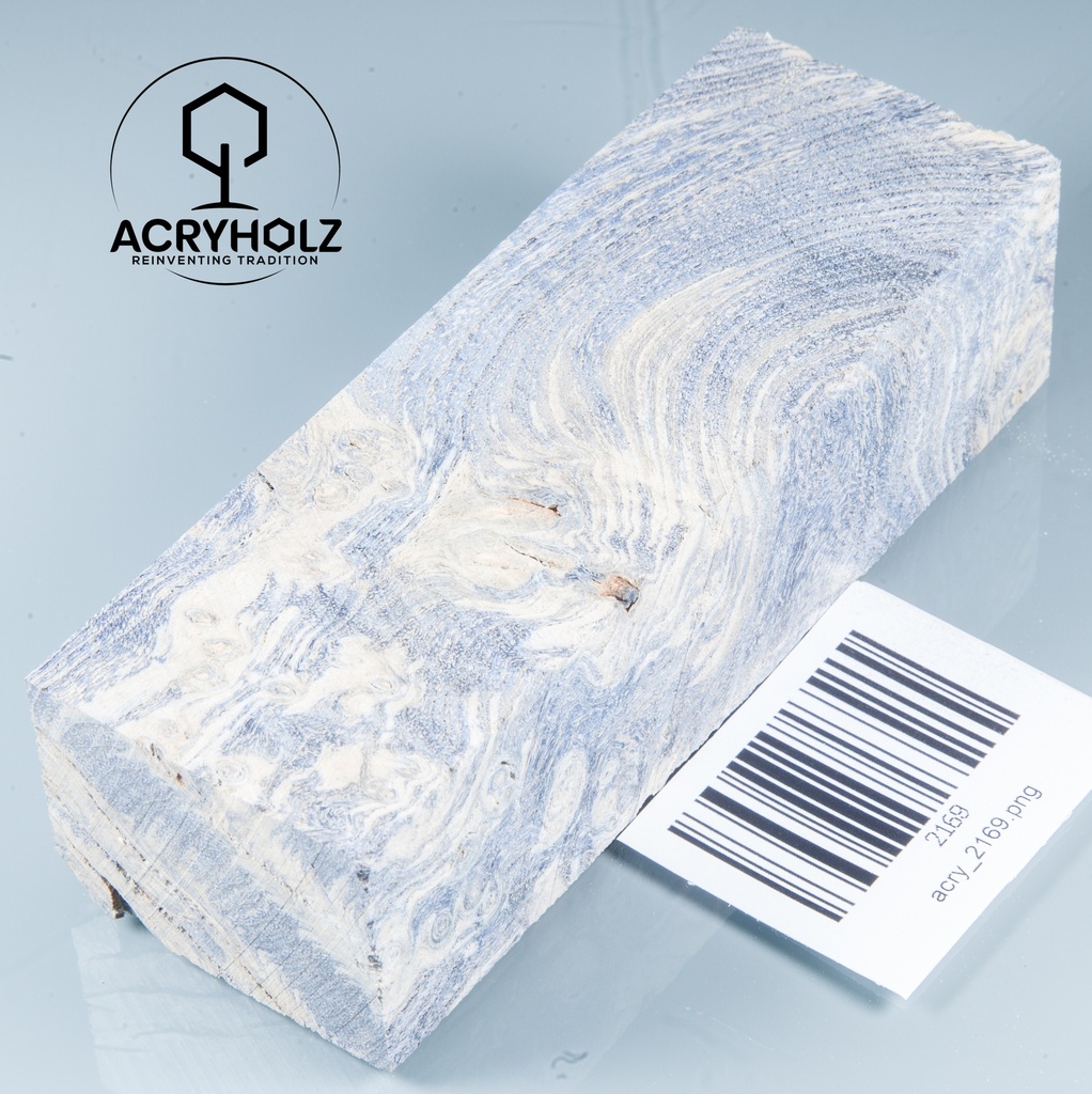 Esche Maser Griffblock stabilisiert | 140x40x30 | plexiholz | 0328