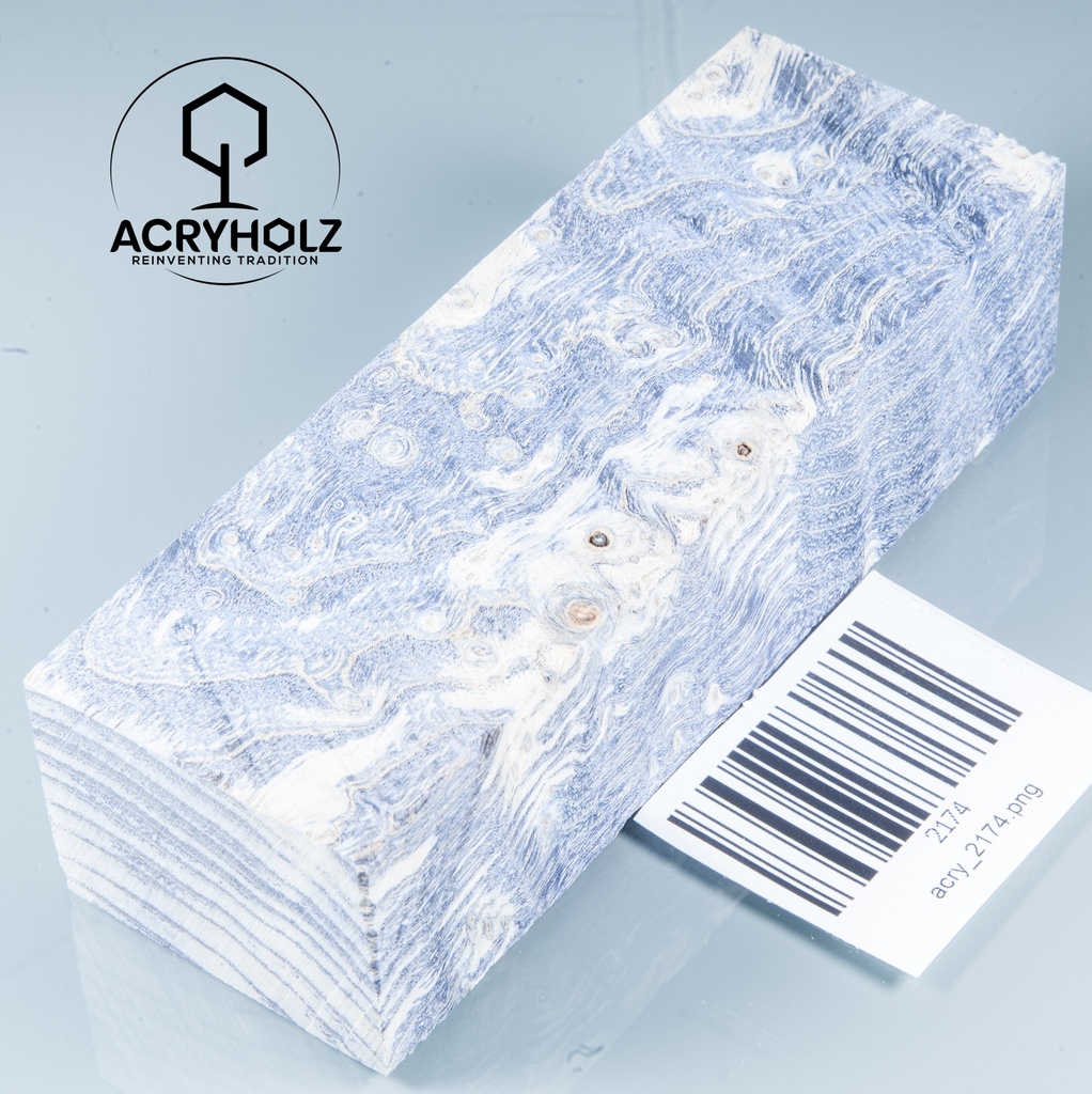 Esche Maser Griffblock stabilisiert | 140x40x30 | plexiholz | 0328