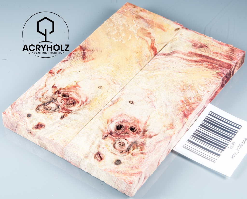 Pappel Griffschalen stabilisiert | 120x40x10| plexiholz | Messer | Griffholz 0356