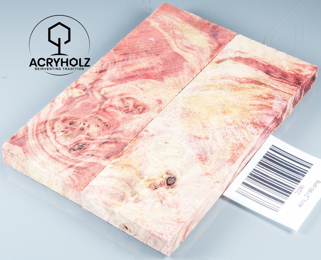 Pappel Griffschalen stabilisiert | 120x45x10| ACRYHOLZ | Messer | Griffholz 1630