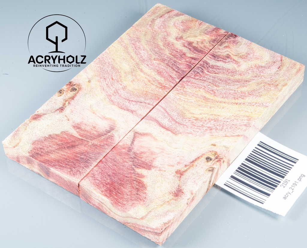 Pappel Griffschalen stabilisiert | 120x40x10| plexiholz | Messer | Griffholz 0356