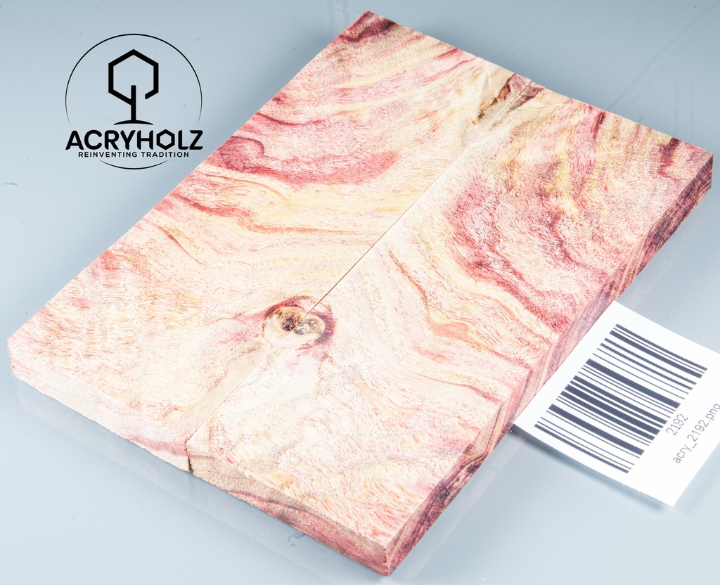 Pappel Griffschalen stabilisiert | 120x40x10| plexiholz | Messer | Griffholz 0356