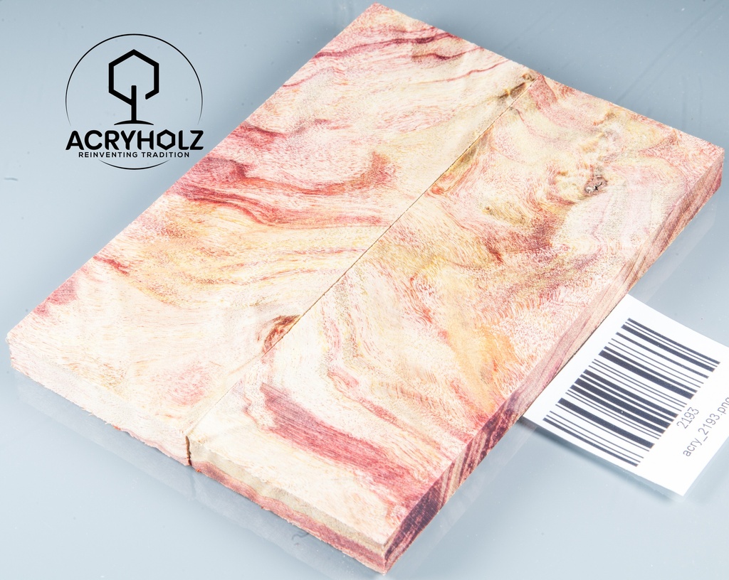 Pappel Griffschalen stabilisiert | 120x45x10| ACRYHOLZ | Messer | Griffholz 1630