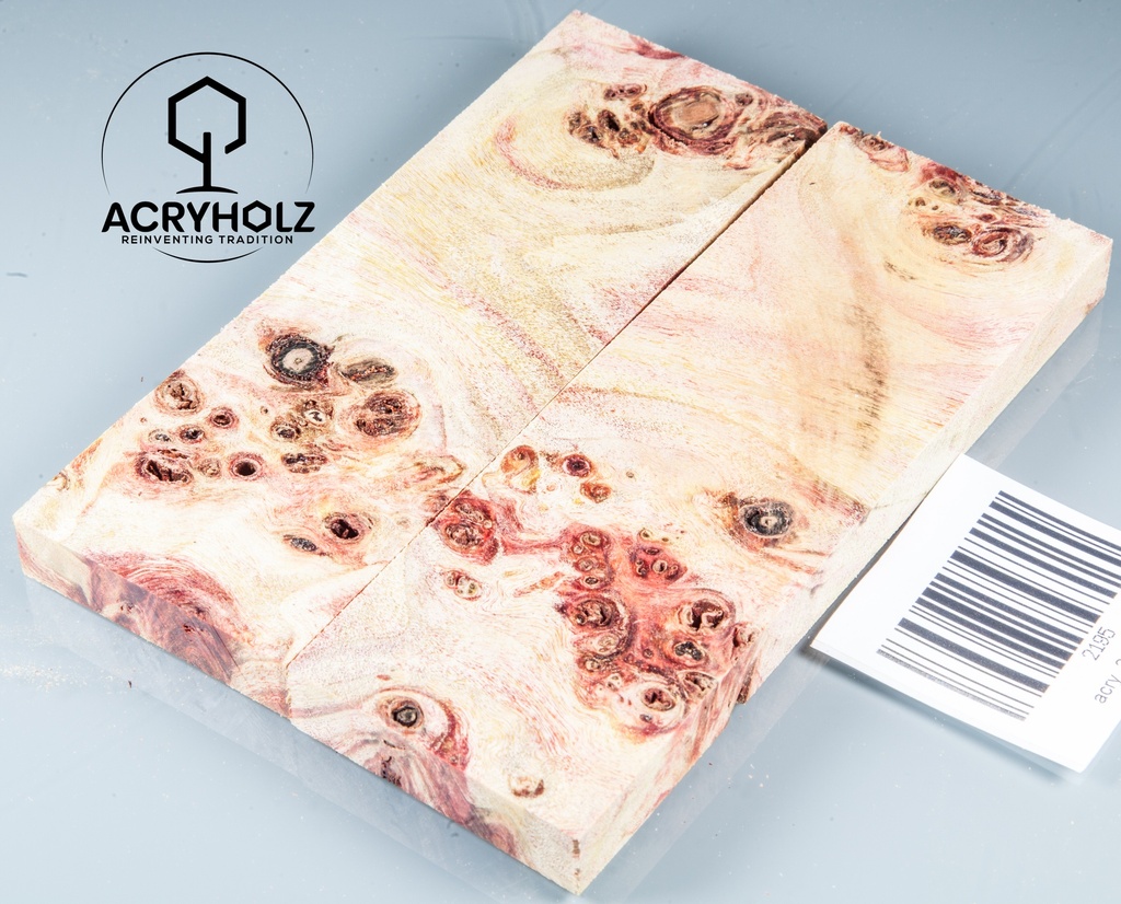 Pappel Griffschalen stabilisiert | 120x45x10| ACRYHOLZ | Messer | Griffholz 1630