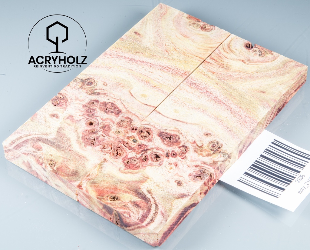 Pappel Griffschalen stabilisiert | 120x40x10| plexiholz | Messer | Griffholz 0356