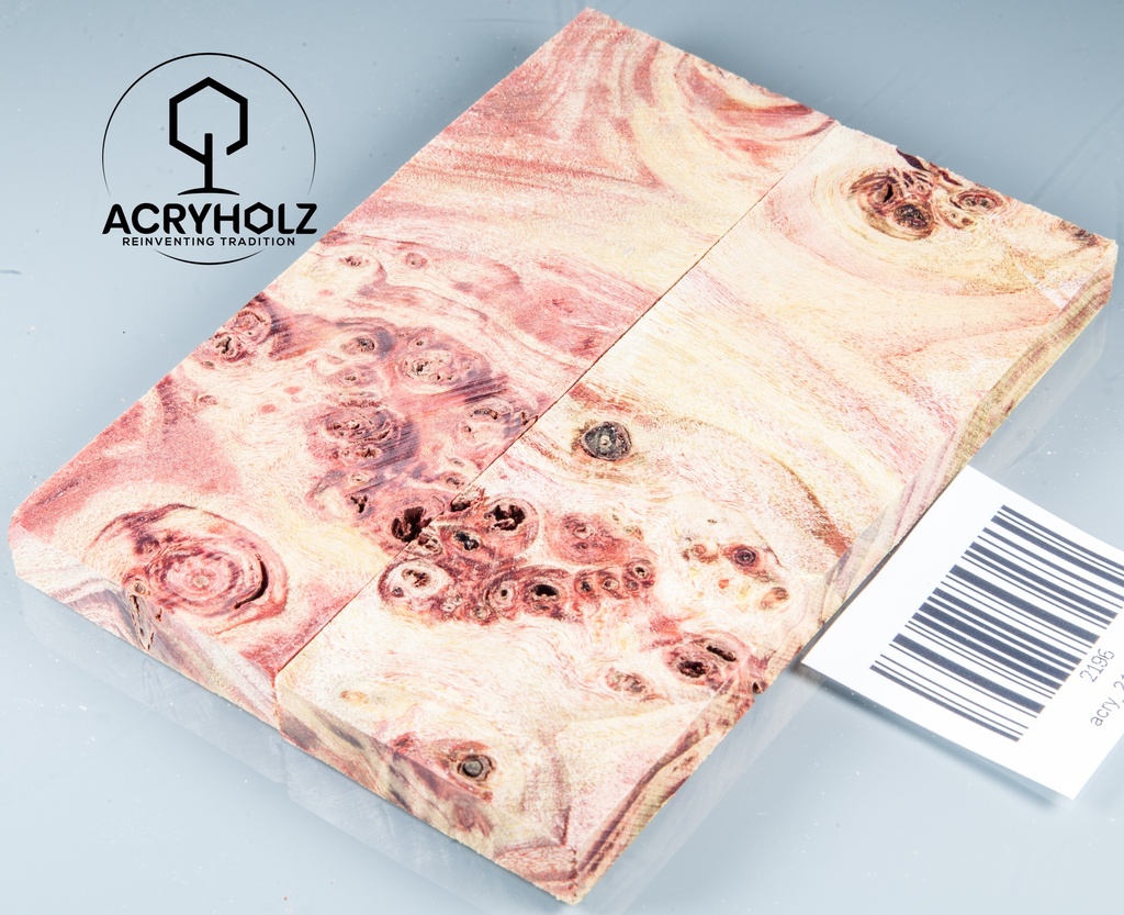 Pappel Griffschalen stabilisiert | 120x45x10| ACRYHOLZ | Messer | Griffholz 1630