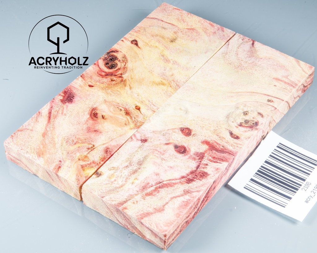 Pappel Griffschalen stabilisiert | 120x45x10| ACRYHOLZ | Messer | Griffholz 1630