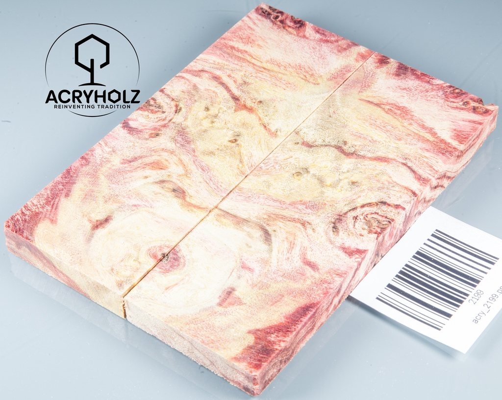 Pappel Griffschalen stabilisiert | 120x40x10| plexiholz | Messer | Griffholz 0356