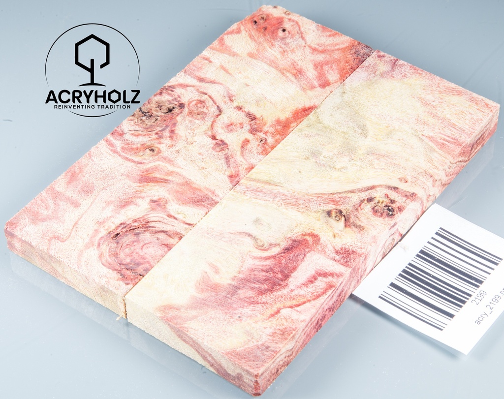 Pappel Griffschalen stabilisiert | 120x45x10| ACRYHOLZ | Messer | Griffholz 1630