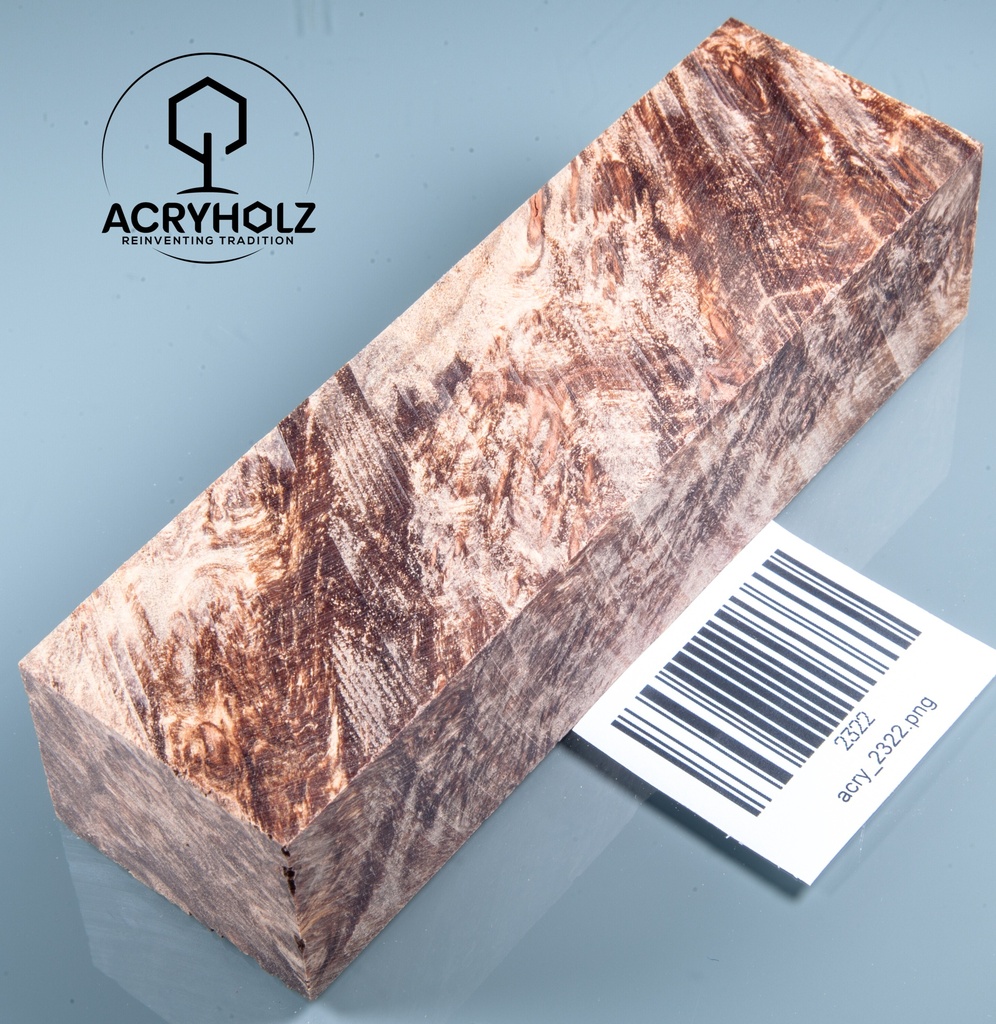 Esche Maser Griffblock stabilisiert | 140x40x30 | plexiholz | 0328