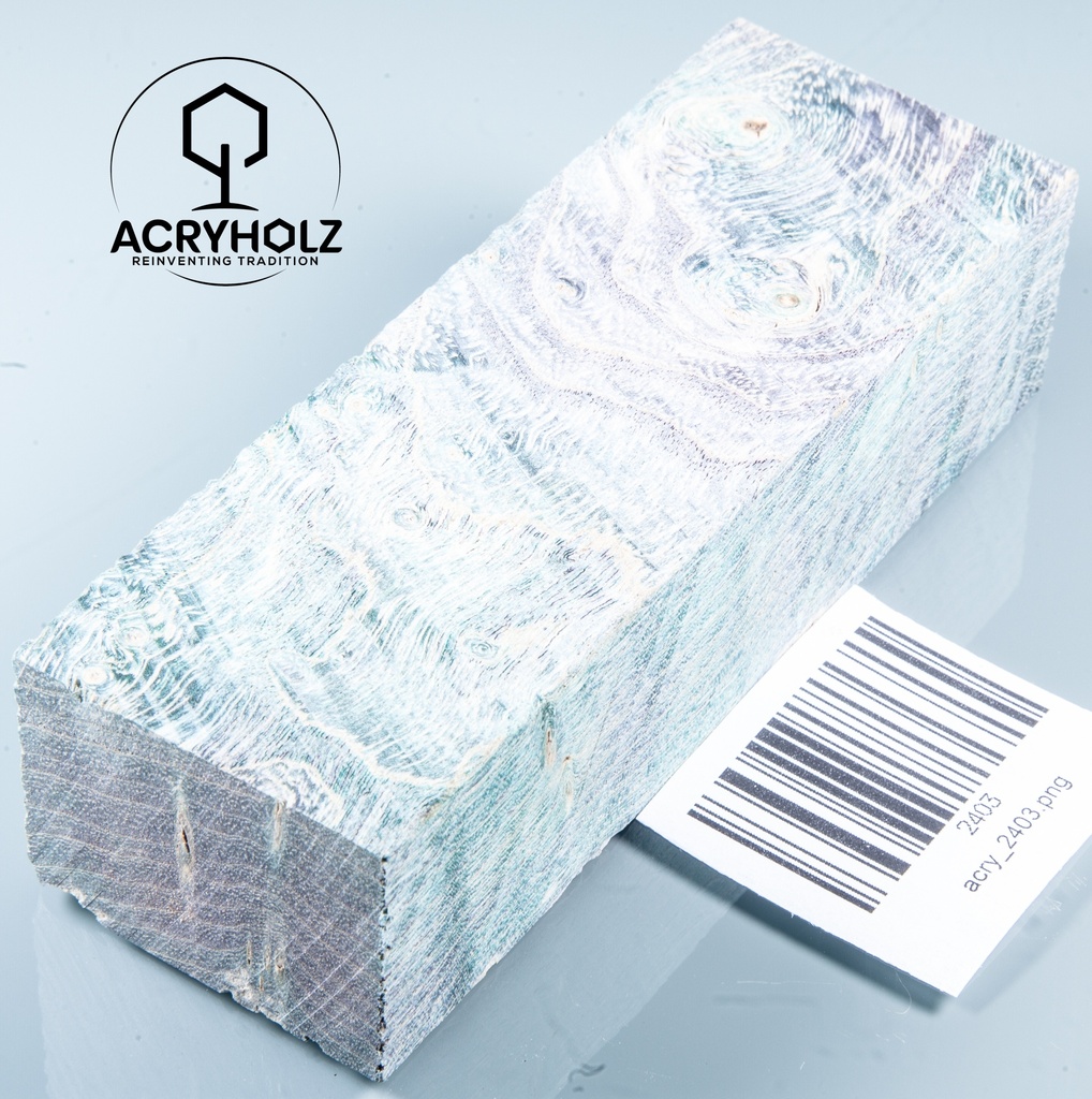 Esche Maser Griffblock stabilisiert | 140x40x30 | plexiholz | 0328