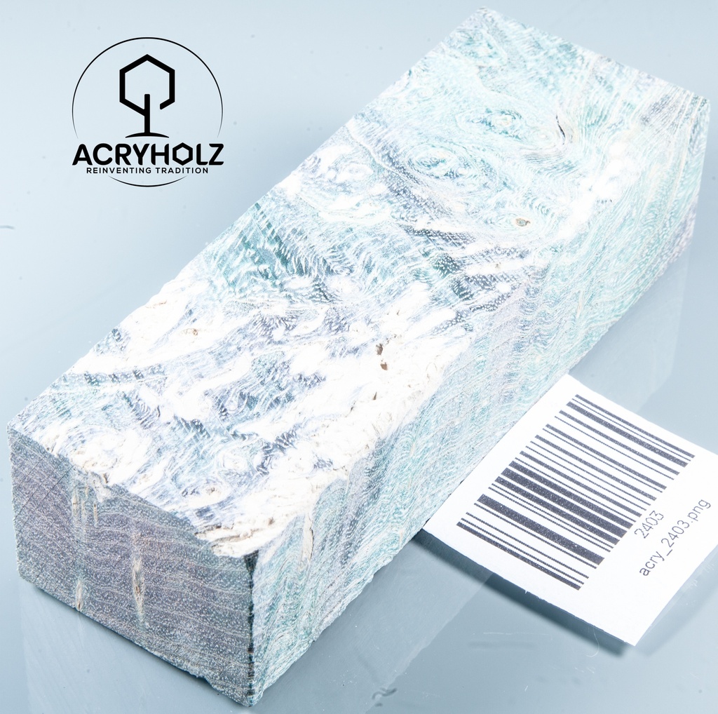 Esche Maser Griffblock stabilisiert | 140x40x30 | plexiholz | 0328