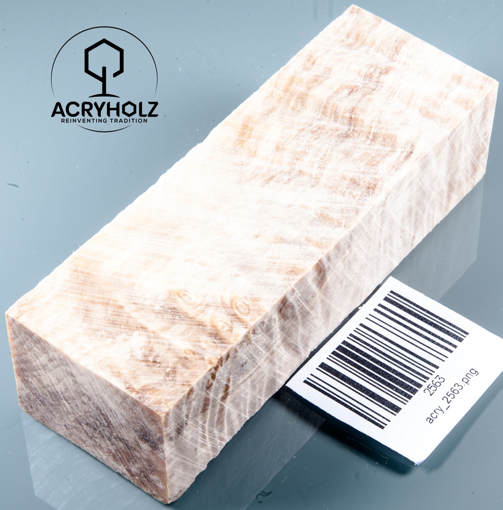 Kastanie Maser stabilisiert | 120x40x40 | plexiholz | Buckeye Griffblock 0753