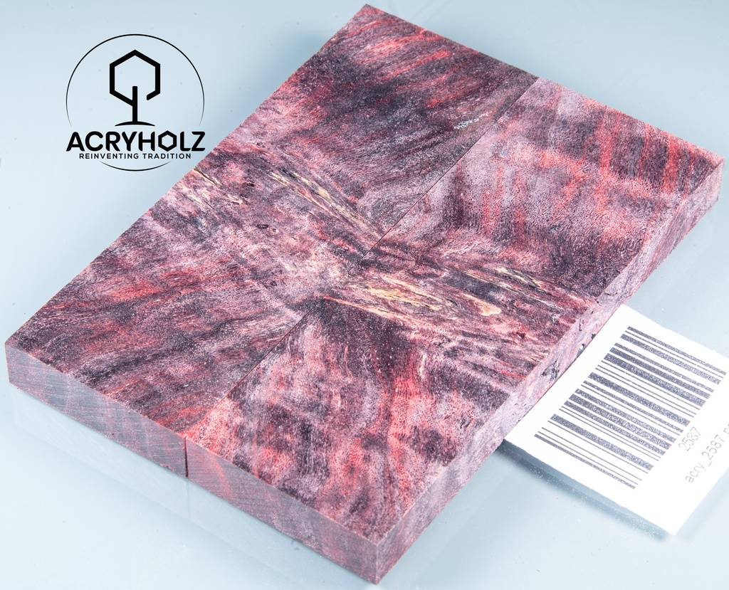 Pappel Griffschalen stabilisiert | 120x40x10| plexiholz | Messer | Griffholz 0356