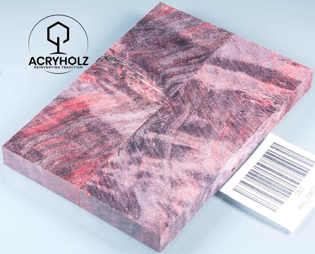 Pappel Griffschalen stabilisiert | 120x45x10| ACRYHOLZ | Messer | Griffholz 1630