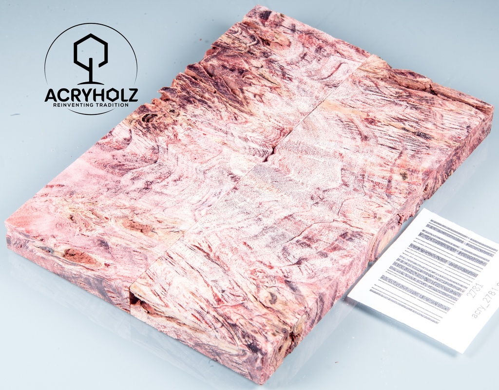 Pappel Griffschalen stabilisiert | 120x45x10| ACRYHOLZ | Messer | Griffholz 1630
