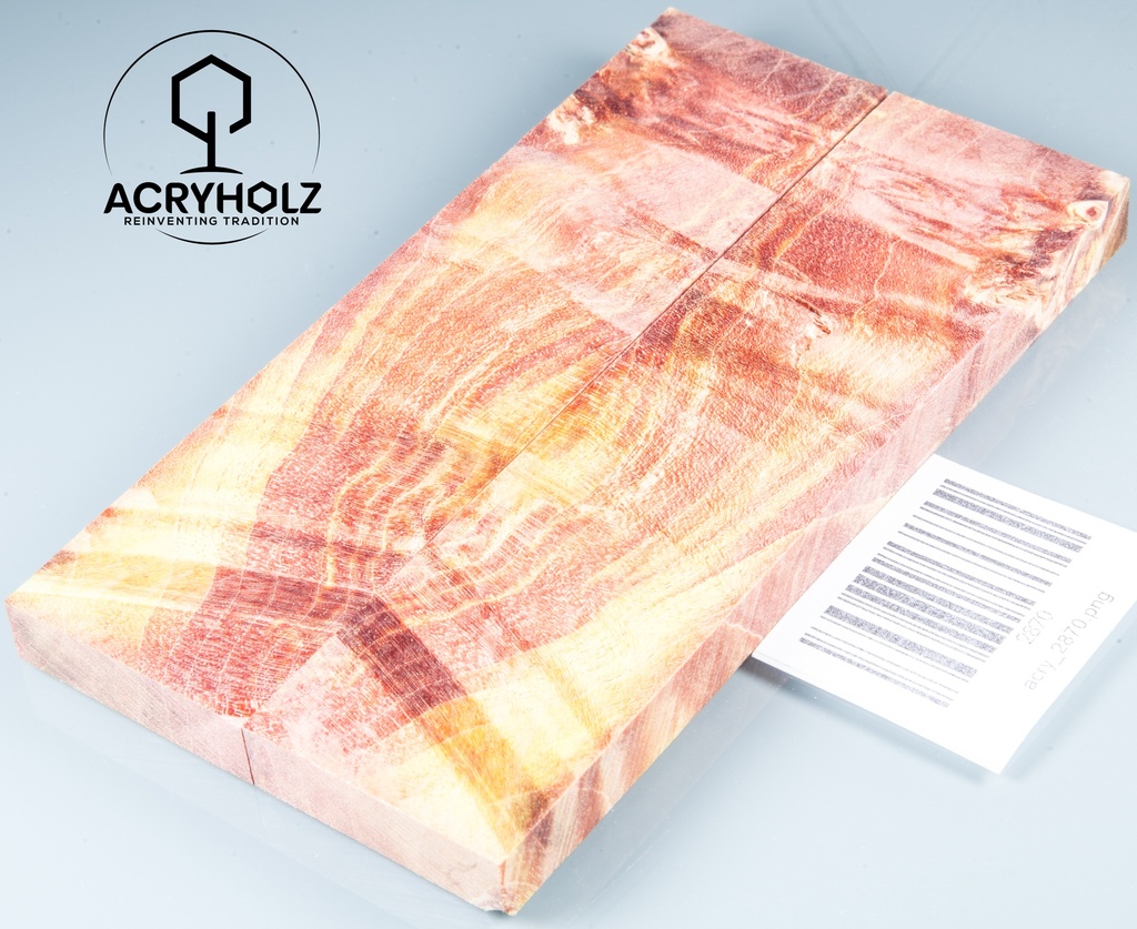 Pappel Griffschalen stabilisiert | 120x40x10| plexiholz | Messer | Griffholz 0356