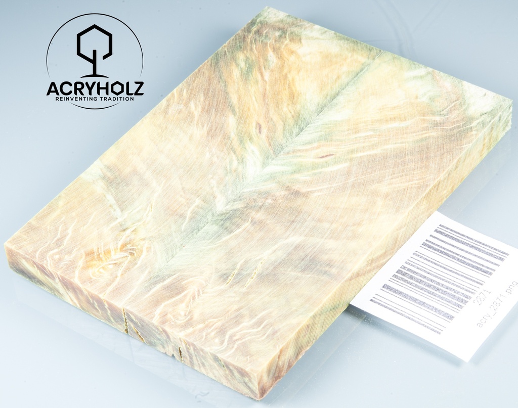 Pappel Griffschalen stabilisiert | 120x40x10| plexiholz | Messer | Griffholz 0356