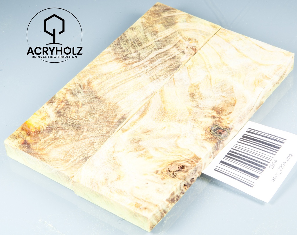 Pappel Griffschalen stabilisiert | ACRYHOLZ | Messer | Griffholz