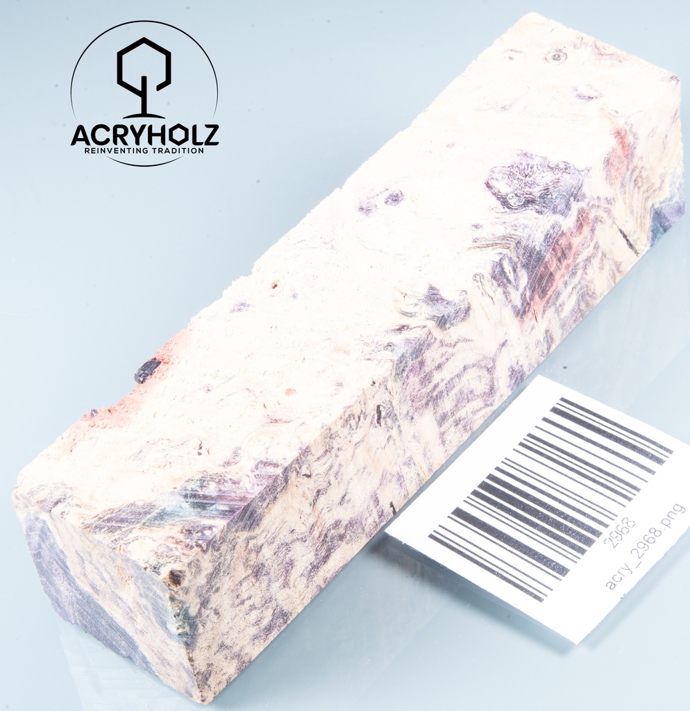 Eschenahorn Stiftrohling stabilisiert | 120x30x30 | acryholz | 2968