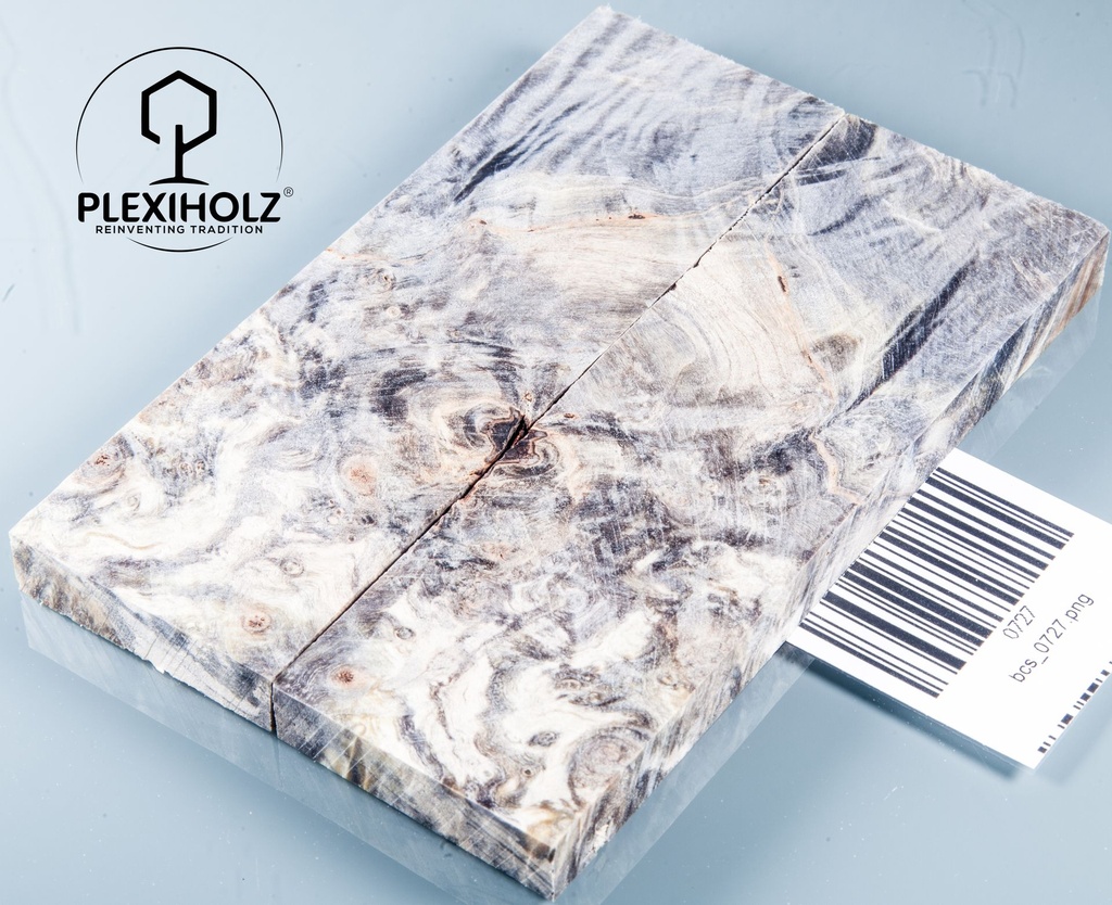 Kastanie Maser stabilisiert | 130x40x10 | plexiholz | buckeye schalenpaar 0727