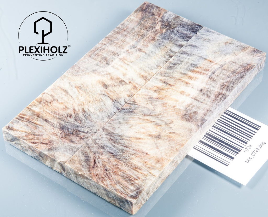 Kastanie Maser stabilisiert | 130x40x10 | plexiholz | buckeye schalenpaar 0724